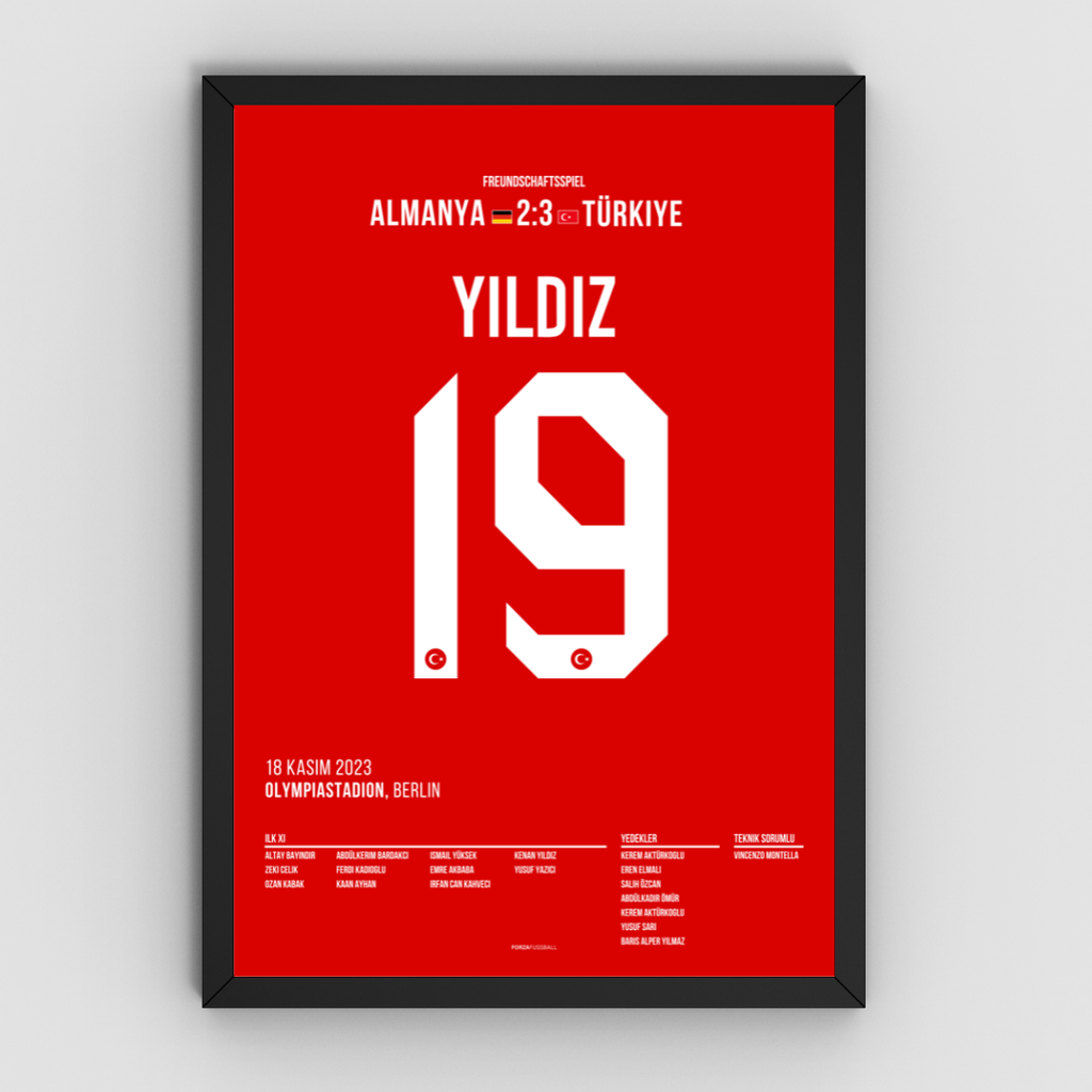 Arda Güler X Kenan Yildiz - 1+1 Set Fußball Poster mit Rahmen