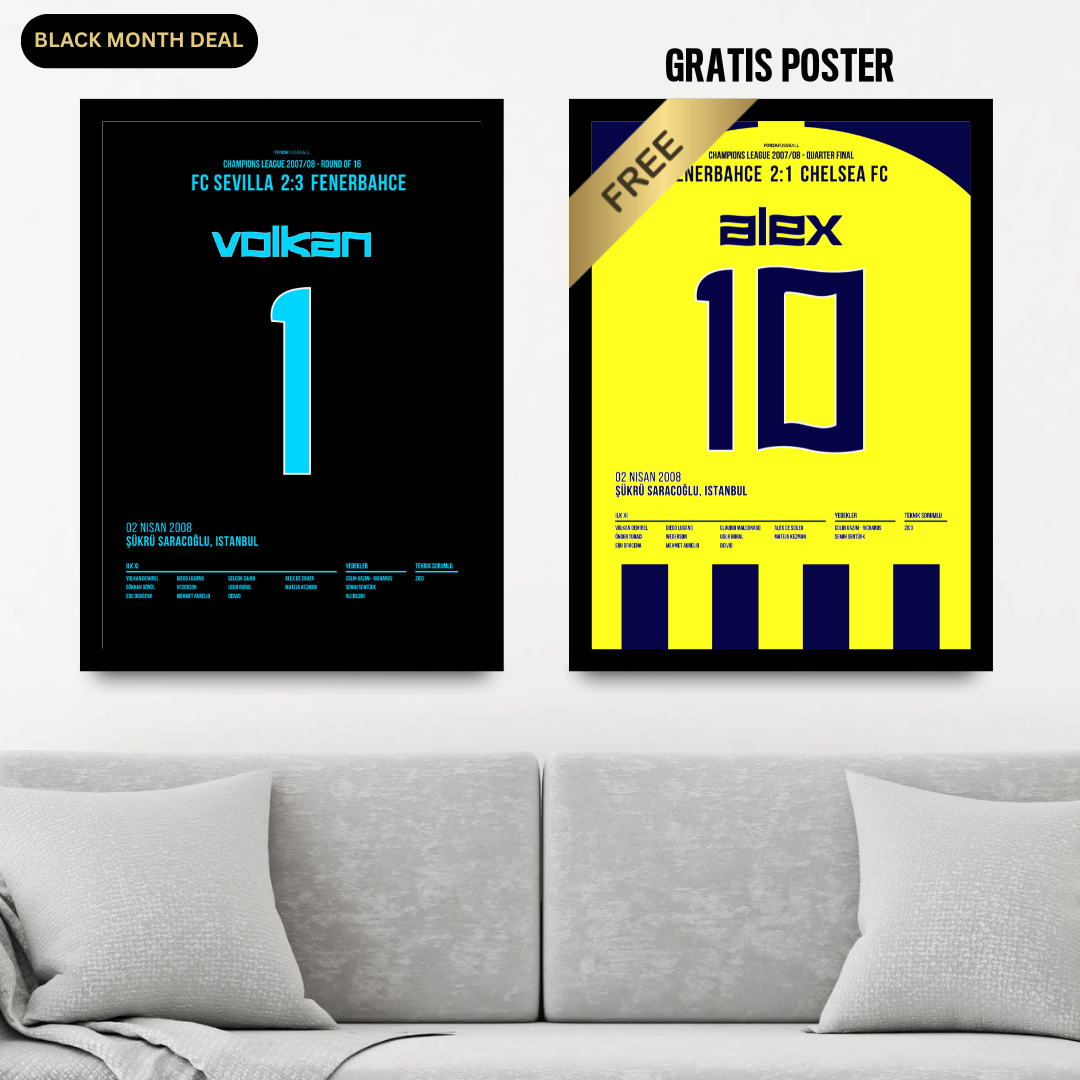 Alex X Volkan - 1+1 Set Fußball Poster mit Rahmen