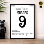 Mbappé mit lupenreinen Hattrick gegen Man City Fußball Poster mit Rahmen
