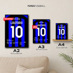 Lautaro Martinez schießt Inter im Derby ins CL Finale Fußball Poster mit Rahmen
