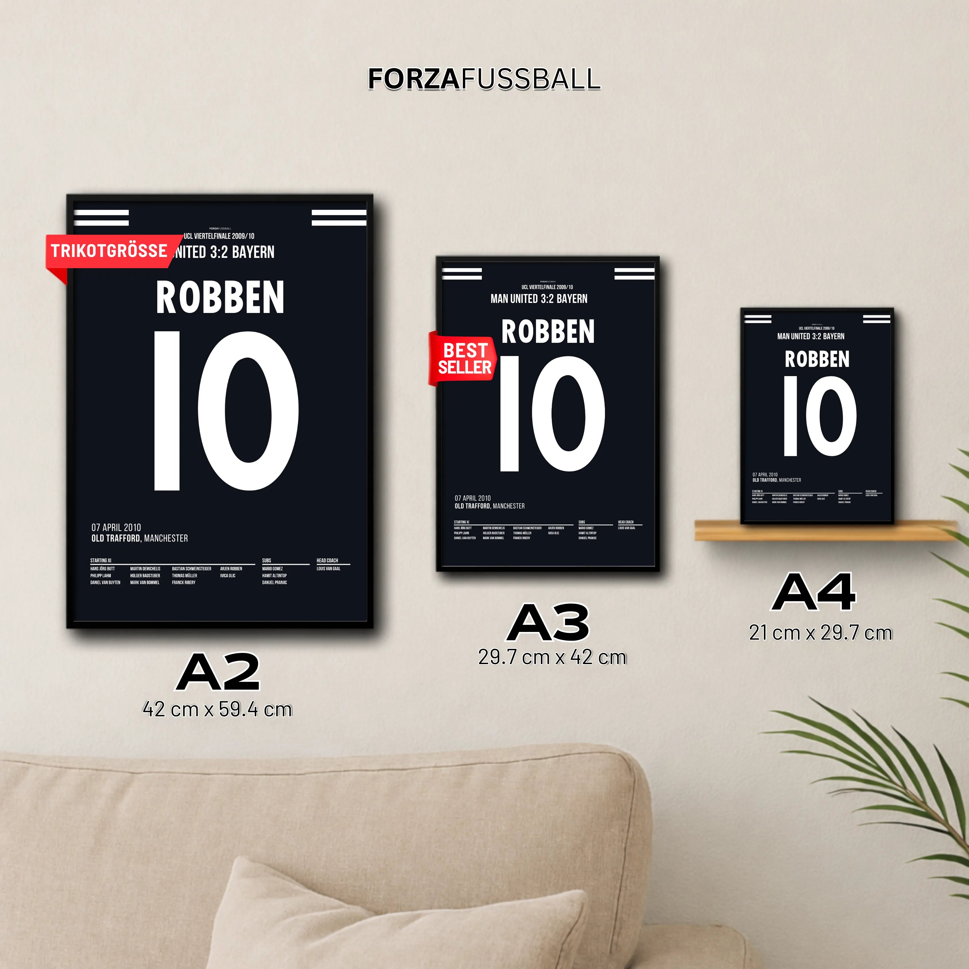 Robbeeeeen! Bayerns süßeste Niederlage Fußball Poster mit Rahmen