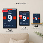 Elbers legendäres Ecken-Tor gegen Rostock Fußball Poster mit Rahmen