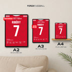 Ribery trifft in seinem letzten Bayern Spiel Fußball Poster mit Rahmen