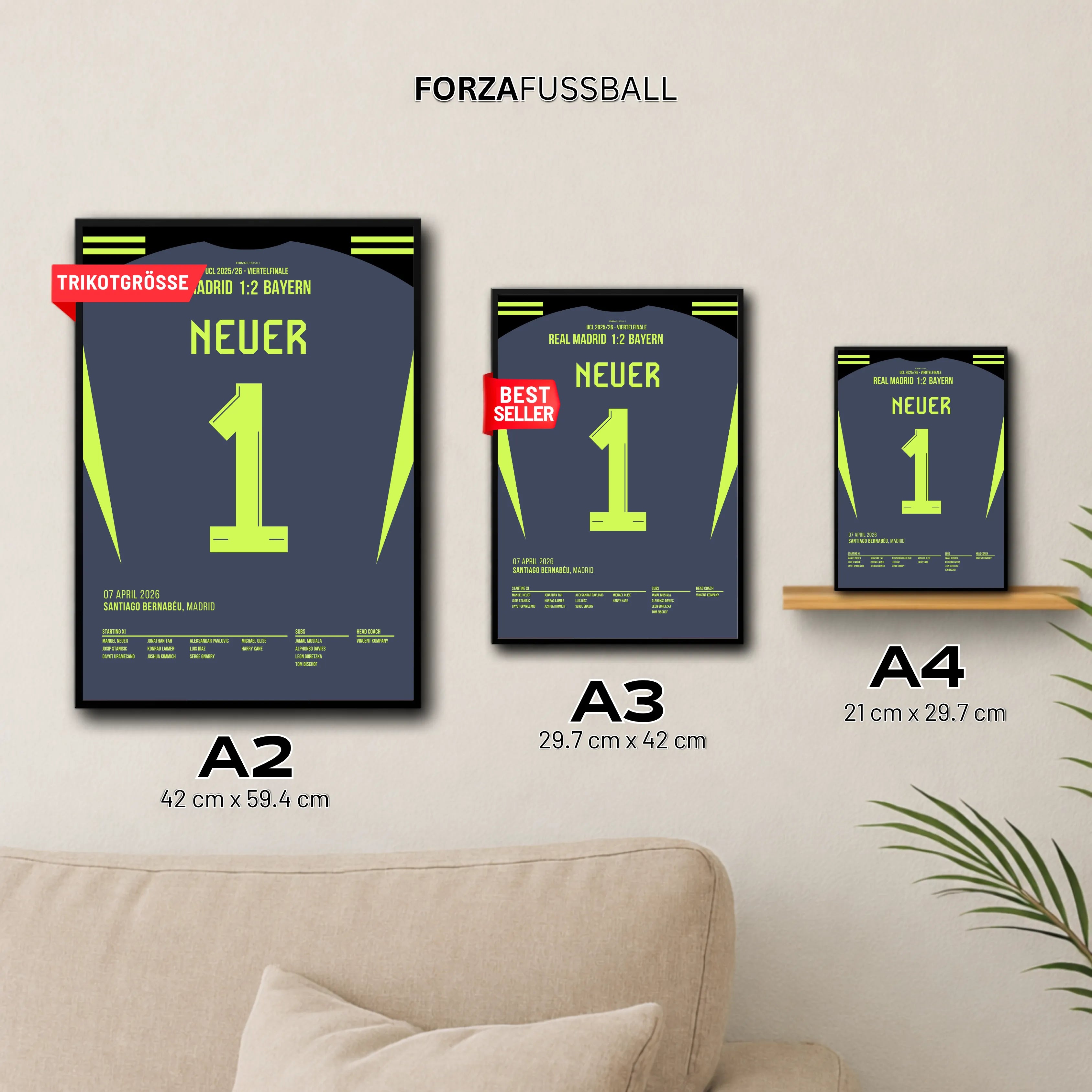 Weltklasse mit 40! Neuer lässt Real Madrid verzweifeln Fußball Poster mit Rahmen