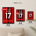 Scudetto Loading..Leao's später Siegtreffer gegen die Fiorentina Fußball Poster mit Rahmen