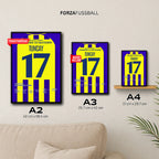 Tuncay und Fener schrauben Gala mit 6:0 auseinander Fußball Poster mit Rahmen