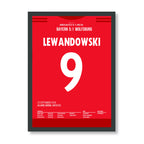 Lewandowski mit 5 Toren in 9 Minuten Fußball Poster mit Rahmen