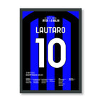 Lautaro Martinez schießt Inter im Derby ins CL Finale Fußball Poster mit Rahmen