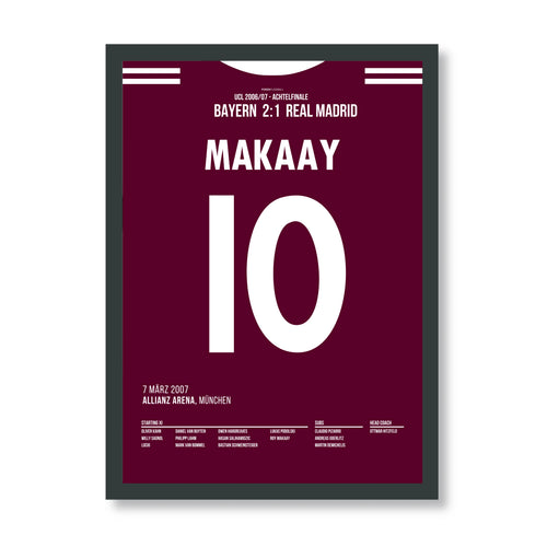 10 Sekunden! Roy Makaay erzielt das schnellste Tor der CL Geschichte Fußball Poster mit Rahmen