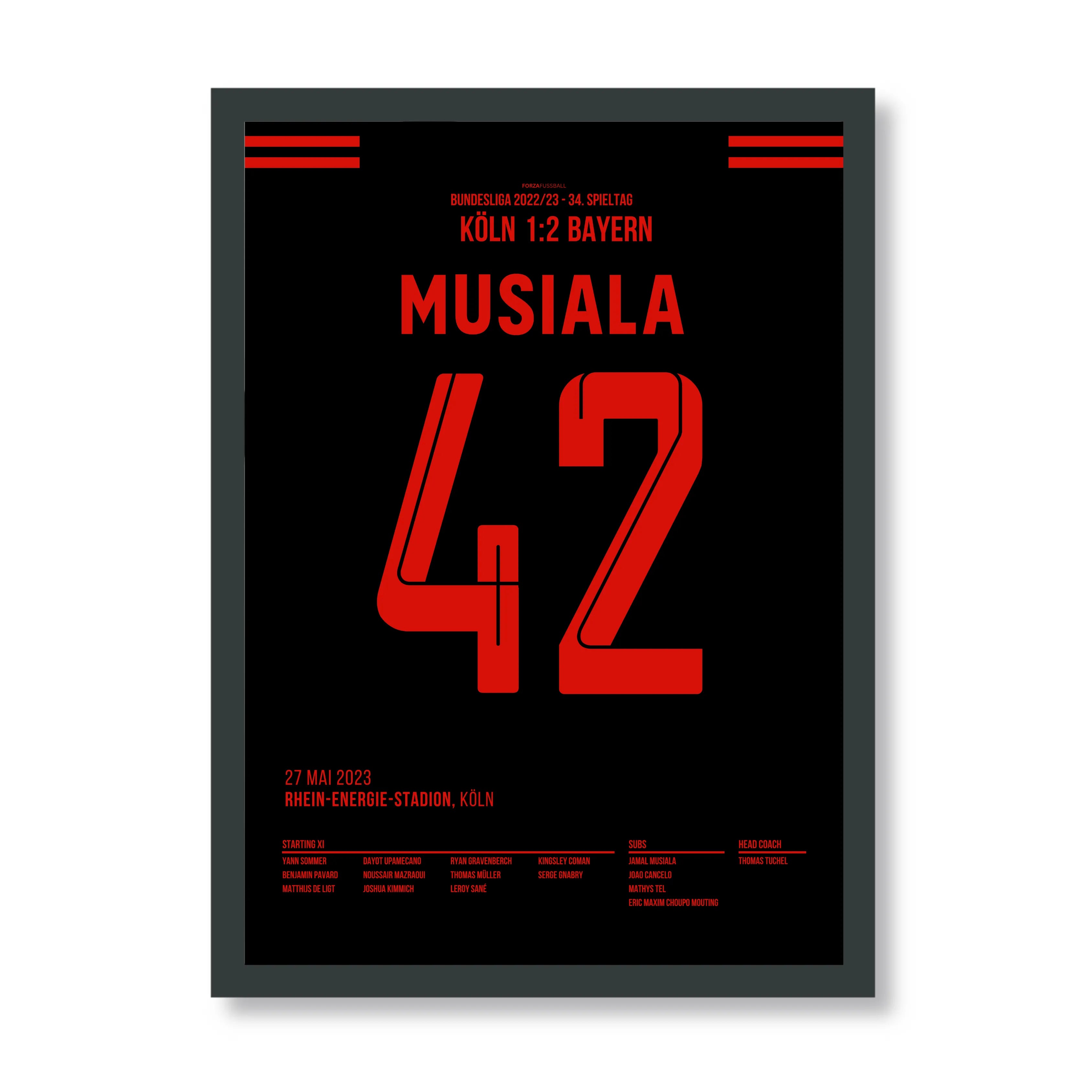 Musiala raubt Dortmund die Meisterschaft in letzter Minute Fußball Poster mit Rahmen