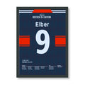 Elbers legendäres Ecken-Tor gegen Rostock Fußball Poster mit Rahmen
