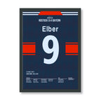 Elbers legendäres Ecken-Tor gegen Rostock Fußball Poster mit Rahmen