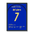 Alex del Piero schickt Italien ins WM Finale 2006 Fußball Poster mit Rahmen