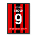 Doppelschlag! Giroud dreht das Derby gegen Inter Fußball Poster mit Rahmen