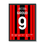 Doppelschlag! Giroud dreht das Derby gegen Inter Fußball Poster mit Rahmen