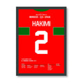 Hakimi mit Panenka! Marokko schlägt Spanien im Elfmeterschießen Fußball Poster mit Rahmen