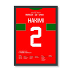 Hakimi mit Panenka! Marokko schlägt Spanien im Elfmeterschießen Fußball Poster mit Rahmen