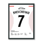 Shevchenko entscheidet das CL Finale 2003 gegen Juve Fußball Poster mit Rahmen