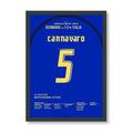 Cannavaro macht das Spiel seines Lebens im Halbfinale 06 vs Deutschland Fußball Poster mit Rahmen