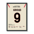 Giroud's Doppelpack vs Sassuolo führt Milan zum Titel Fußball Poster mit Rahmen