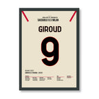 Giroud's Doppelpack vs Sassuolo führt Milan zum Titel Fußball Poster mit Rahmen