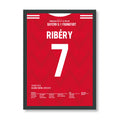 Ribery trifft in seinem letzten Bayern Spiel Fußball Poster mit Rahmen