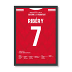 Ribery trifft in seinem letzten Bayern Spiel Fußball Poster mit Rahmen