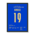 Bonucci trifft zum Ausgleich im EM-Finale vs England Fußball Poster mit Rahmen