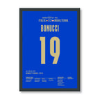 Bonucci trifft zum Ausgleich im EM-Finale vs England Fußball Poster mit Rahmen