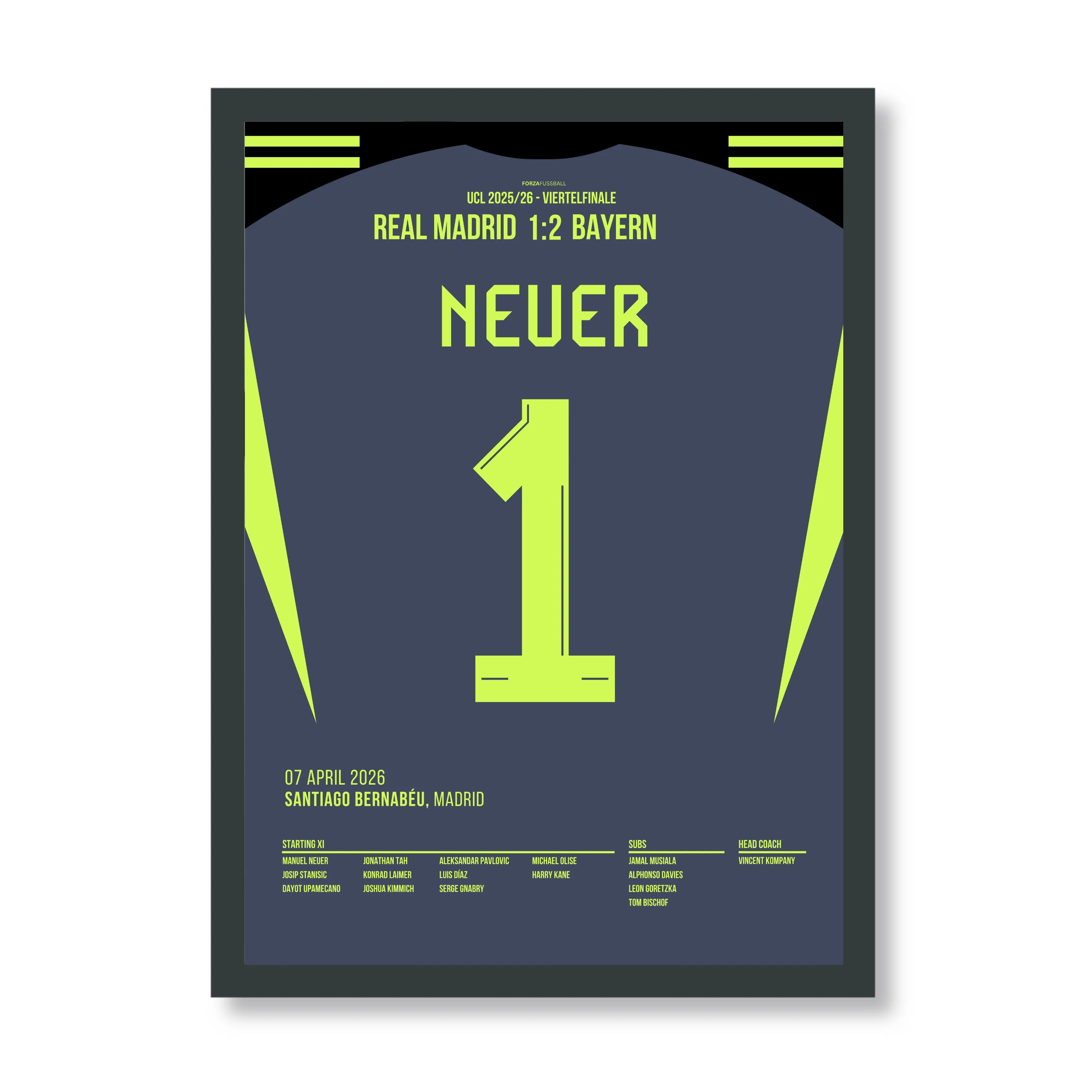 Weltklasse mit 40! Neuer lässt Real Madrid verzweifeln Fußball Poster mit Rahmen