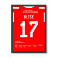 Olise vollendet das Bayern Spektakel vs Real Madrid Fußball Poster mit Rahmen