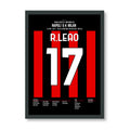 0 zu 4! Leao und Milan nehmen das Diego Armando Maradona ein Fußball Poster mit Rahmen