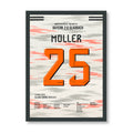 Bayern Legende Thomas Müller sagt Servus Fußball Poster mit Rahmen