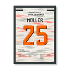 Bayern Legende Thomas Müller sagt Servus Fußball Poster mit Rahmen
