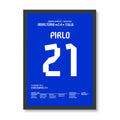 Pirlo mit dem lässigen Panenka im EM Viertelfinale gegen England Fußball Poster mit Rahmen