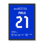 Pirlo mit dem lässigen Panenka im EM Viertelfinale gegen England Fußball Poster mit Rahmen