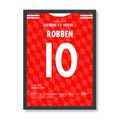Robben schießt die Bayern zum Champions League Sieg Fußball Poster mit Rahmen