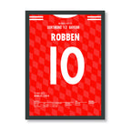 Robben schießt die Bayern zum Champions League Sieg Fußball Poster mit Rahmen