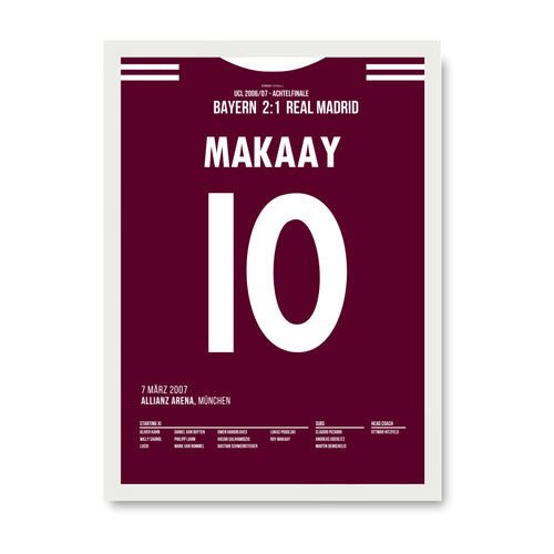 10 Sekunden! Roy Makaay erzielt das schnellste Tor der CL Geschichte Fußball Poster mit Rahmen