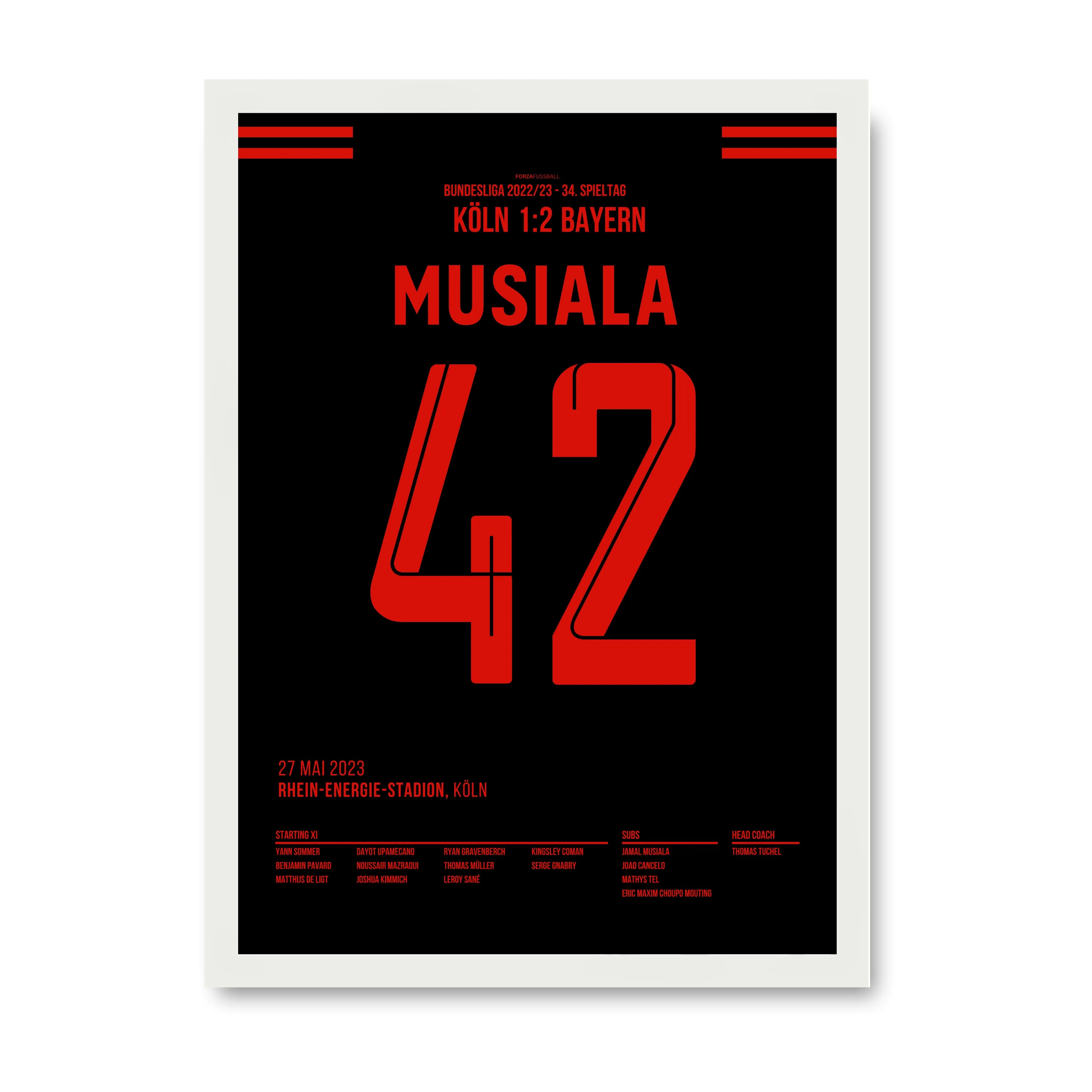 Musiala raubt Dortmund die Meisterschaft in letzter Minute Fußball Poster mit Rahmen