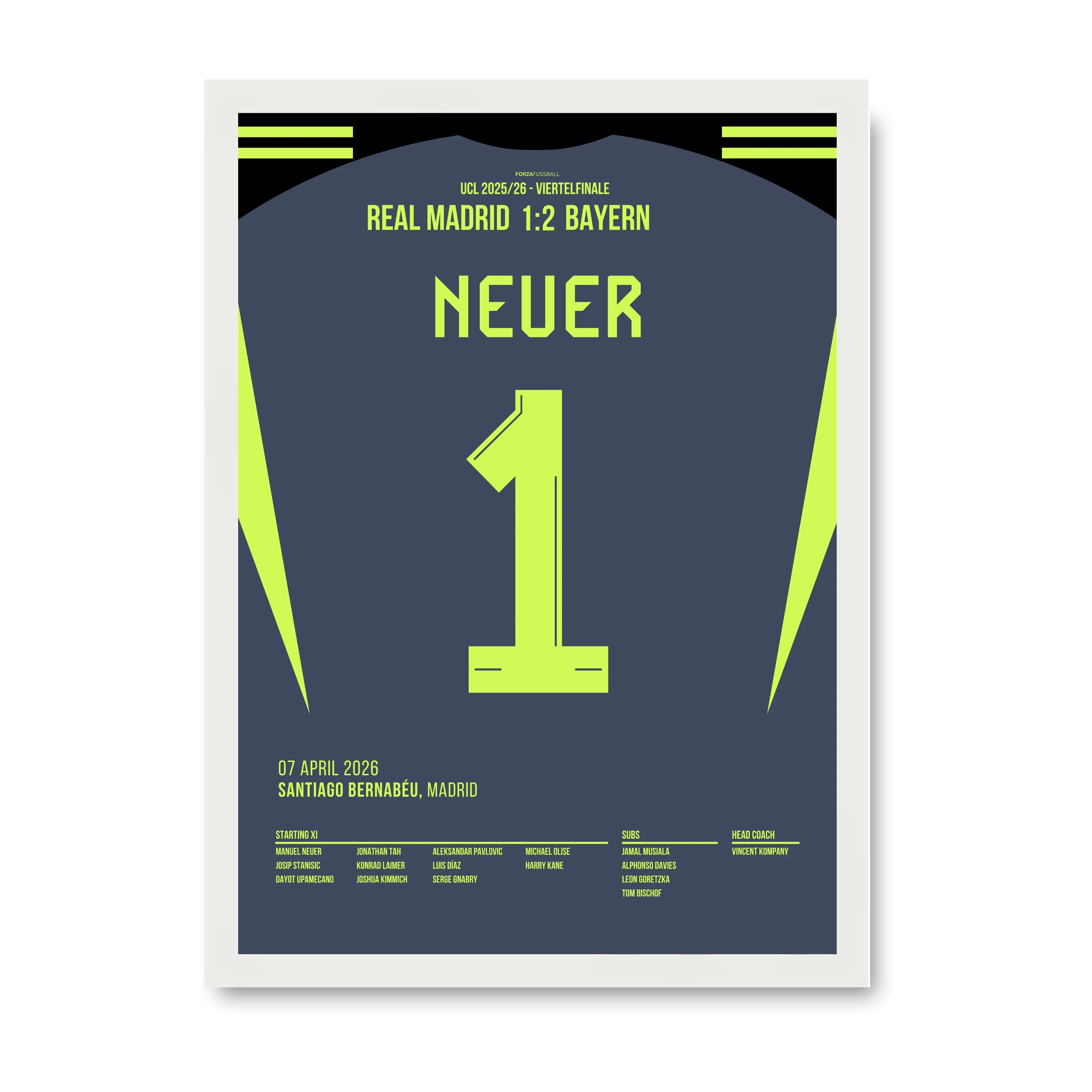 Weltklasse mit 40! Neuer lässt Real Madrid verzweifeln Fußball Poster mit Rahmen