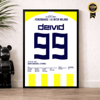 Deivid mit dem Seitfallzieher zum Sieg gegen Inter Fußball Poster mit Rahmen