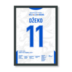 Der ewige Edin Dzeko trifft gegen Wales in den WM Playoffs Fußball Poster mit Rahmen