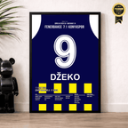 Edin Dzeko und Fenerbahce überrollen Konyaspor mit 7:1 Fußball Poster mit Rahmen