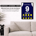 Edin Dzeko und Fenerbahce überrollen Konyaspor mit 7:1 Fußball Poster mit Rahmen