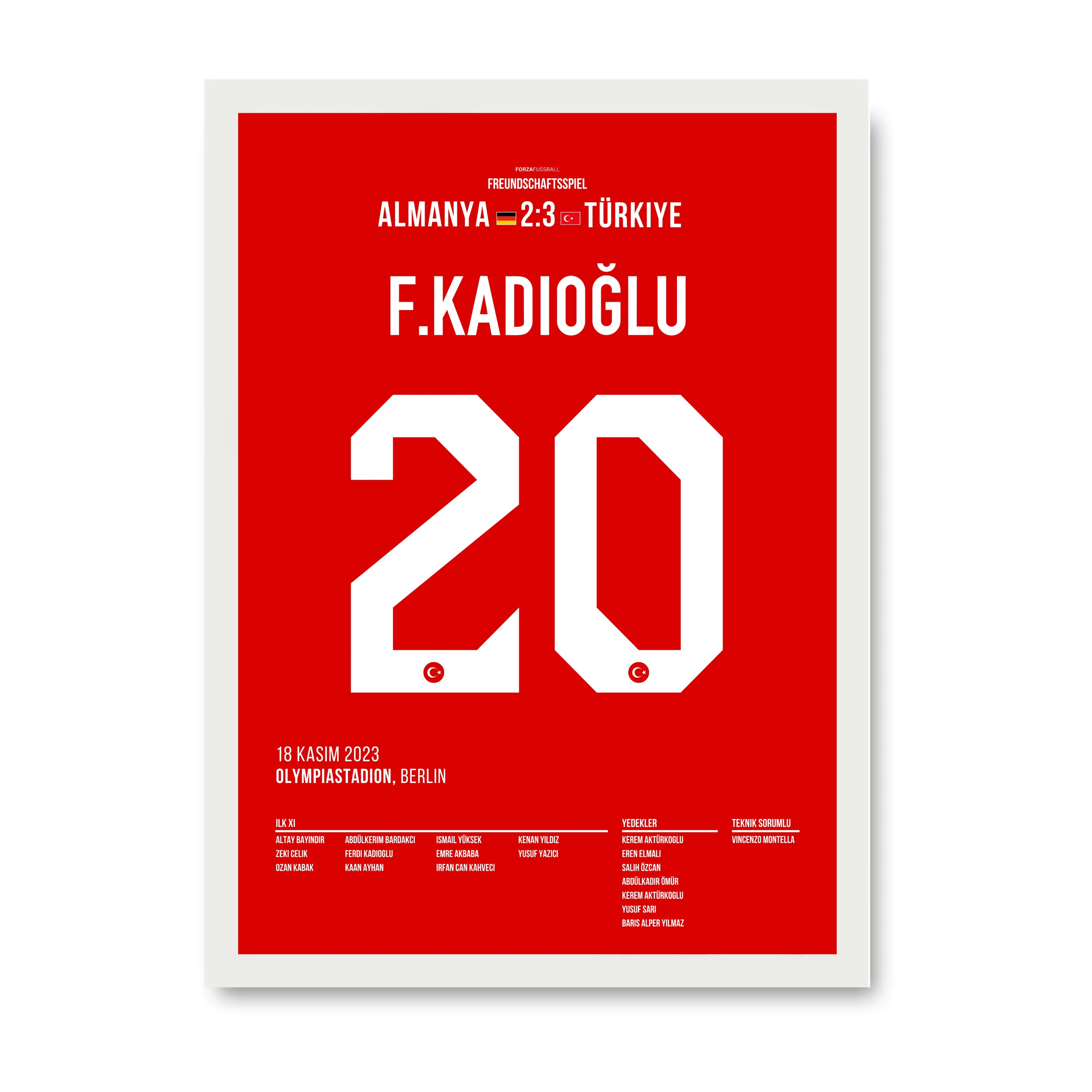 Ferdi´s Ausgleichtreffer gegen Deutschland im Olympiastadion Berlin