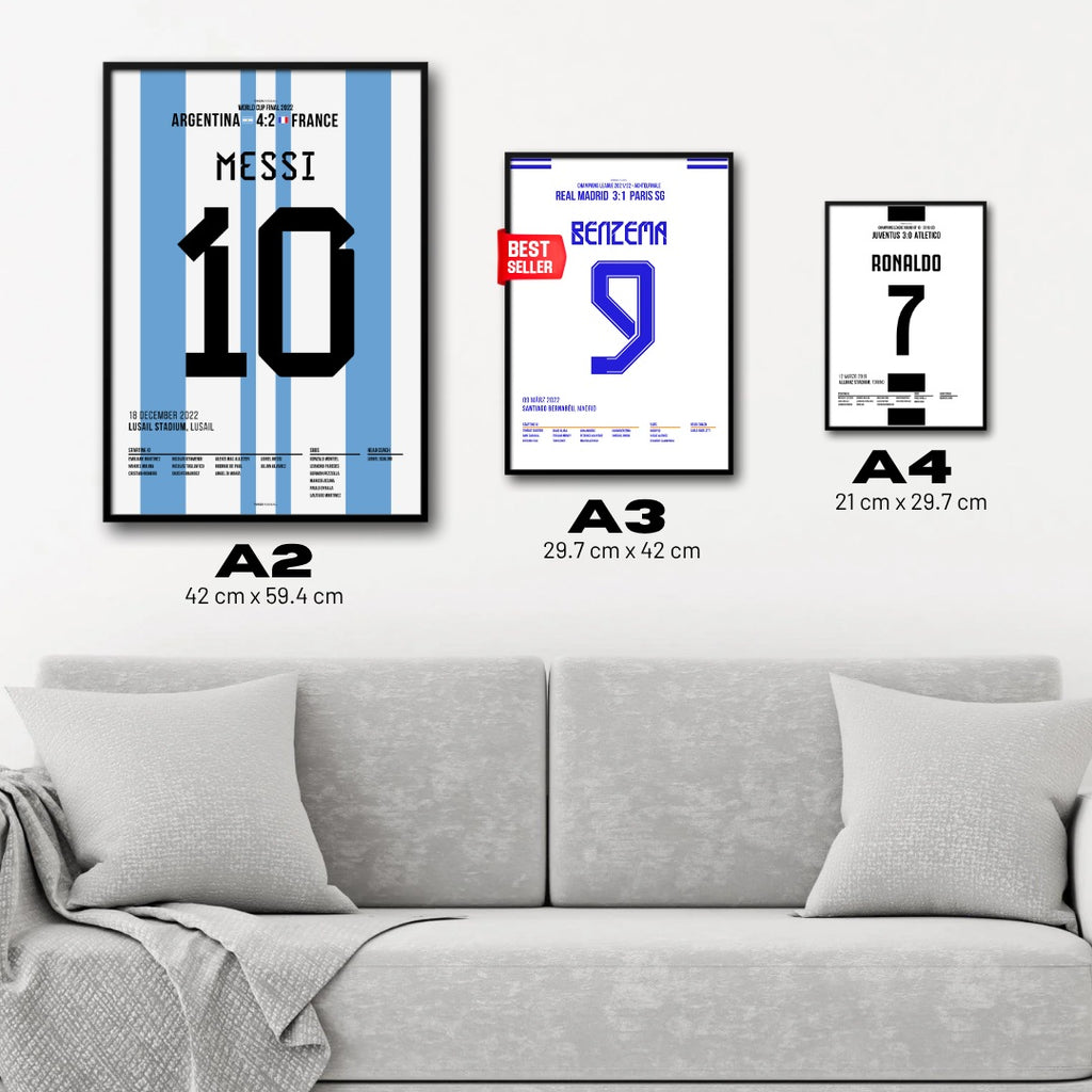 Raphinha Super Cup - El Clasico Set Fußball Poster mit Rahmen