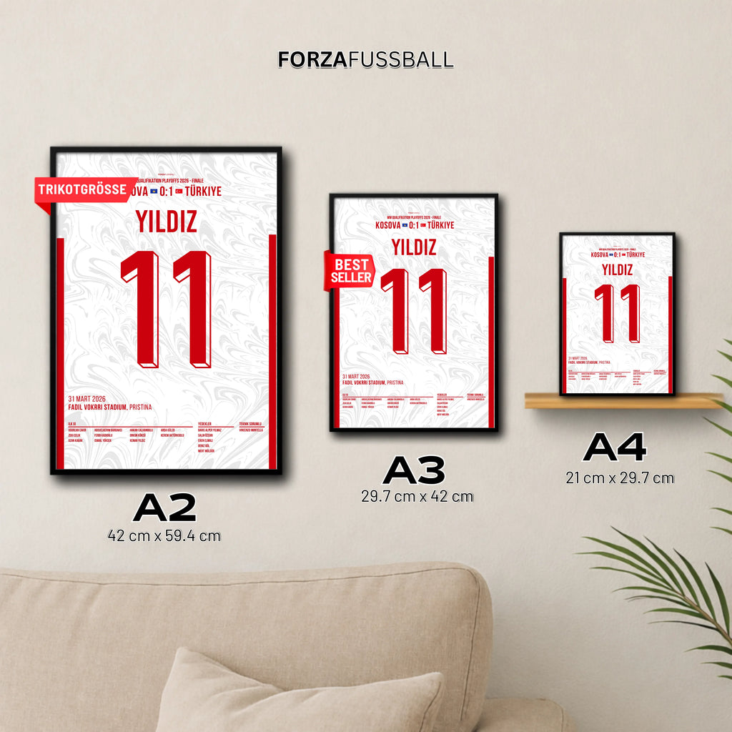 Arda X Kenan WM 2026 Quali - 1+1 Set Fußball Poster mit Rahmen