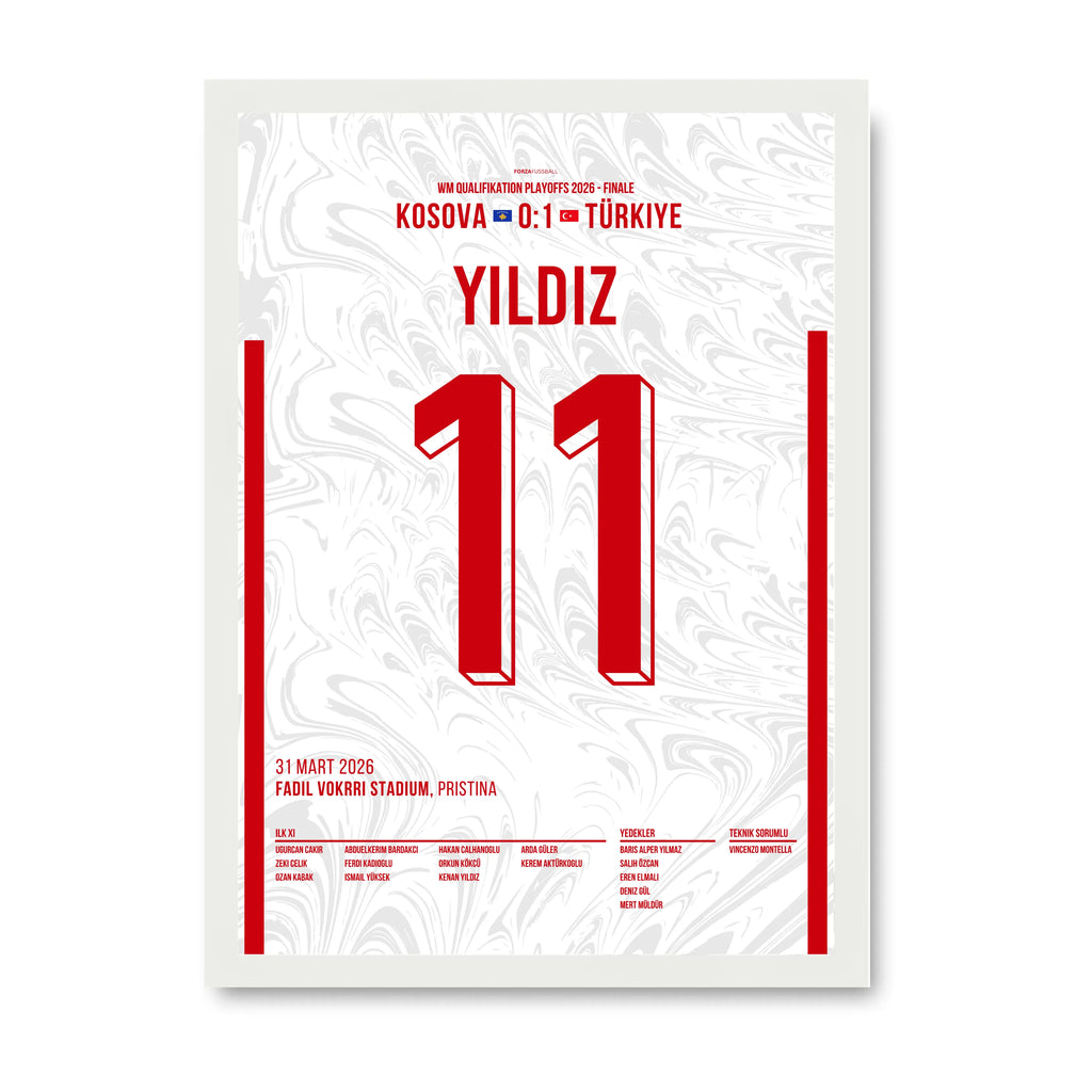 Arda X Kenan WM 2026 Quali - 1+1 Set Fußball Poster mit Rahmen