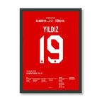 Kenan Yildiz knallt den Ball gegen Deutschland unter die Latte Fußball Poster mit Rahmen